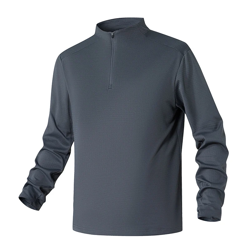 Herren Atmungsaktives Halfzip-Funktionsshirt mit Stehkragen, Waffelstruktur und schnelltrocknender Mikrofaser Drune