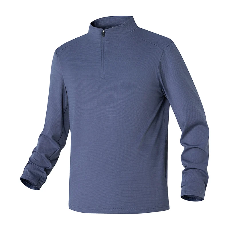 Herren Atmungsaktives Halfzip-Funktionsshirt mit Stehkragen, Waffelstruktur und schnelltrocknender Mikrofaser Drune