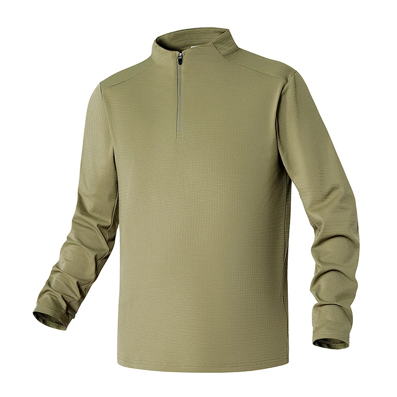 Herren Atmungsaktives Halfzip-Funktionsshirt mit Stehkragen, Waffelstruktur und schnelltrocknender Mikrofaser Drune