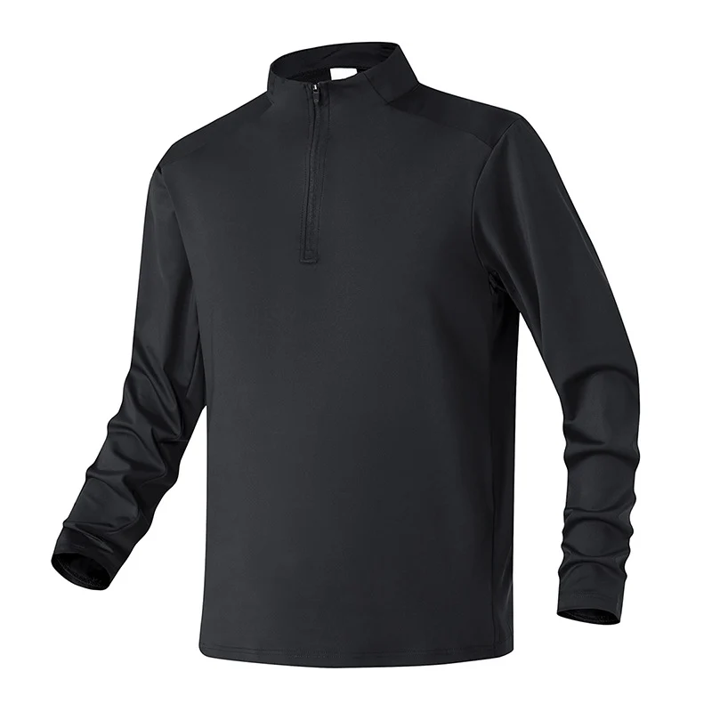 Herren Atmungsaktives Funktions‑Halbzip Trainingsshirt mit Stretch und Stehkragen Drune
