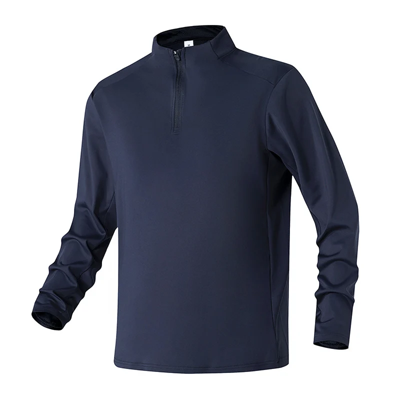 Herren Atmungsaktives Funktions‑Halbzip Trainingsshirt mit Stretch und Stehkragen Drune