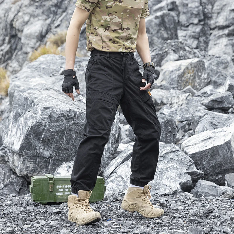 Herren Abenteuer‑Cargojogger aus Ripstop‑Baumwollmix mit Elastischem Bund, Knieeinsätzen und Multifachtaschen Drune