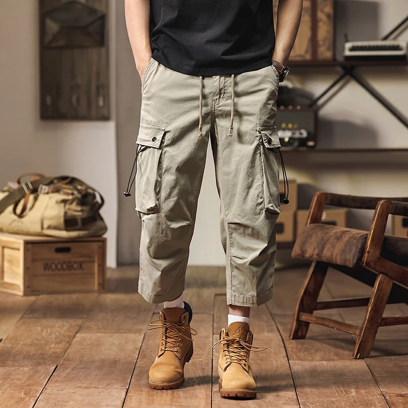 Herren 3/4-Trekking-Cargohose mit elastischem Bund, Tunnelzug und variabler Taschenorganisation Drune