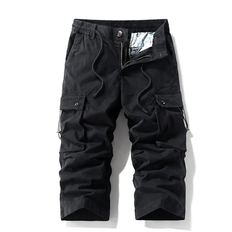 Herren 3/4-Trekking-Cargohose mit elastischem Bund, Tunnelzug und variabler Taschenorganisation Drune