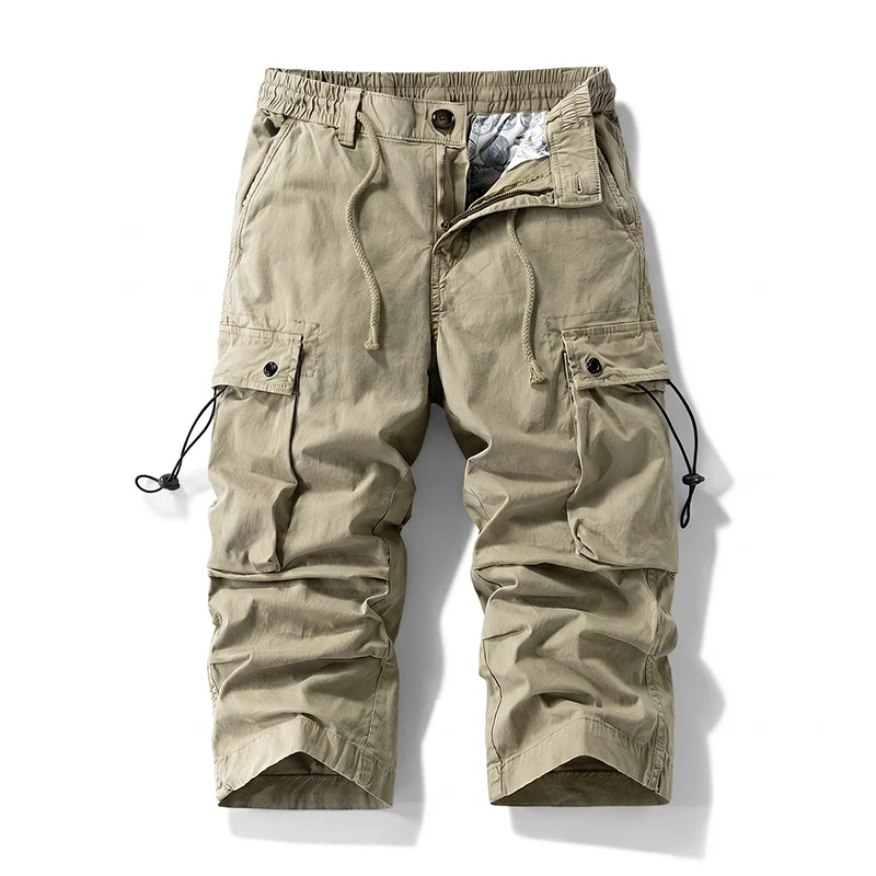 Herren 3/4-Trekking-Cargohose mit elastischem Bund, Tunnelzug und variabler Taschenorganisation Drune