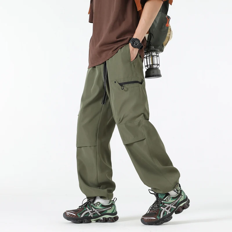 Damen Weite Utility-Cargohose mit verstellbarem Beinabschluss und Multifachtaschen Drune