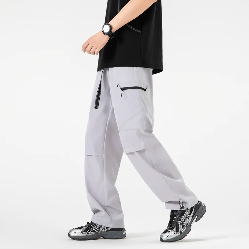 Damen Weite Utility-Cargohose mit verstellbarem Beinabschluss und Multifachtaschen Drune
