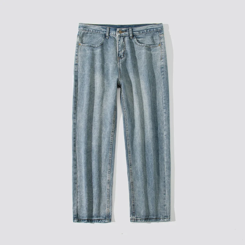 Damen Weite Straight‑Fit Jeans mit hohem Bund, umgeschlagenem Saum und leichter Vintage‑Waschung Drune