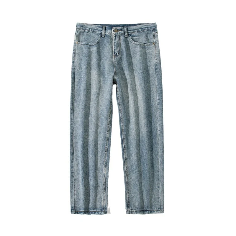 Damen Weite Straight‑Fit Jeans mit hohem Bund, umgeschlagenem Saum und leichter Vintage‑Waschung Drune