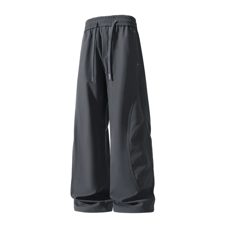 Damen Weite Cropped-Utility-Jogginghose mit Tunnelzugbund und geschwungenen Cargotaschen Drune