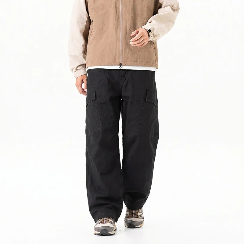 Damen Weite Cropped Cargo‑Hose mit elastischem Bund und aufgesetzten Taschen Drune