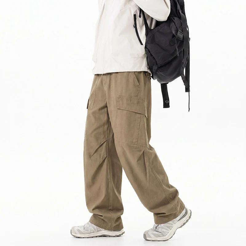 Damen Weite Cropped Cargo‑Hose mit elastischem Bund und aufgesetzten Taschen Drune