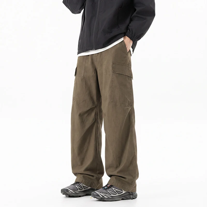 Damen Weite Cropped Cargo‑Hose mit elastischem Bund und aufgesetzten Taschen Drune