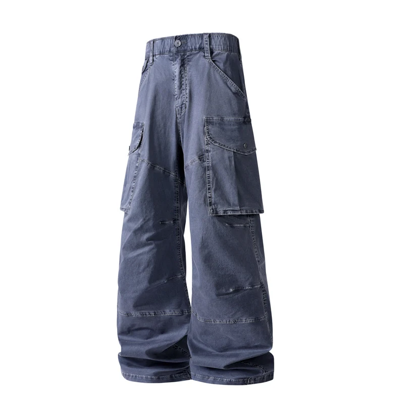 Damen Weite Cargohose mit hohem Bund, Oversize‑Bein und großen Klappentaschen Drune