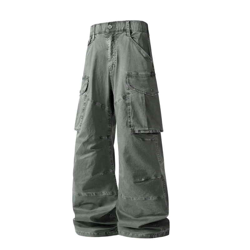 Damen Weite Cargohose mit hohem Bund, Oversize‑Bein und großen Klappentaschen Drune
