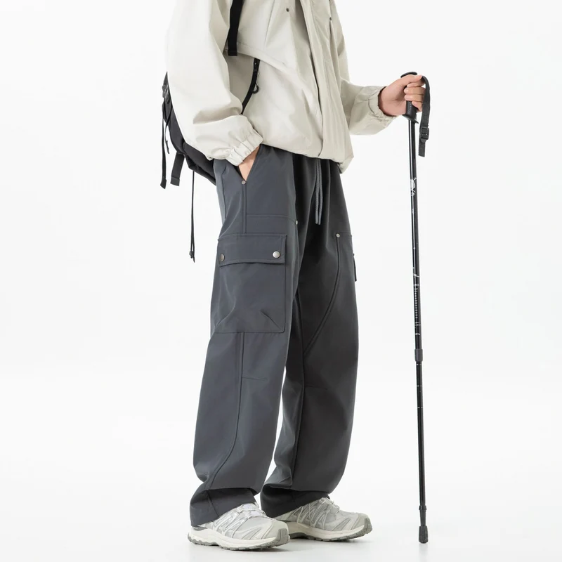 Damen Weite Cargo-Shorts mit elastischem Tunnelzugbund und Multifachtaschen Drune