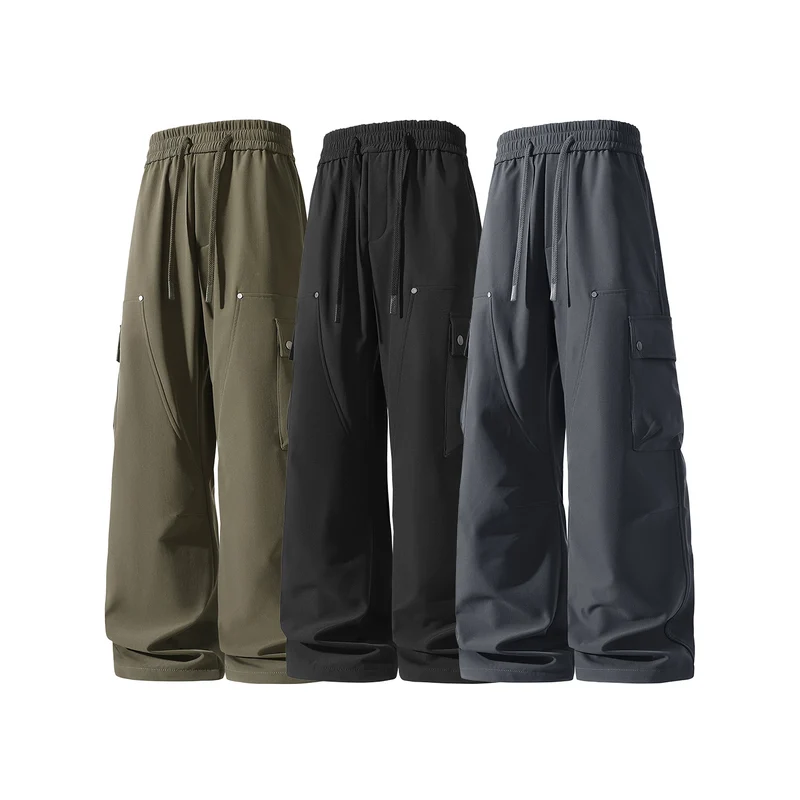 Damen Weite Cargo-Shorts mit elastischem Tunnelzugbund und Multifachtaschen Drune