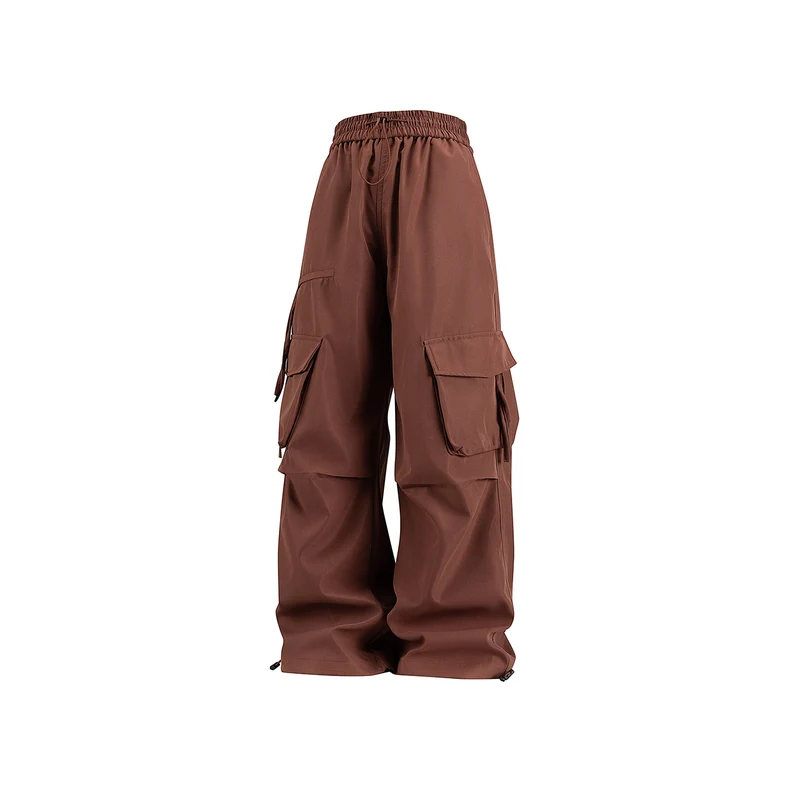 Damen Weite Cargo‑Hose im Baggy‑Cut mit elastischem Tunnelzugbund, Klapp‑Utility‑Taschen und verstellbarem Beinabschluss Drune