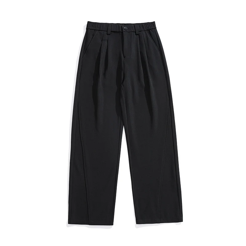 Damen Weiche Bundfalten-Hose mit elastischem Komfortbund und weitem Bein Drune