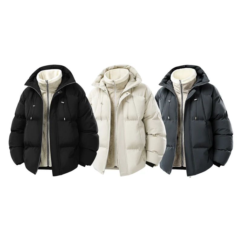 Damen Oversize-Steppjacke mit integriertem Fleece-Innenlayer und Kapuze Drune