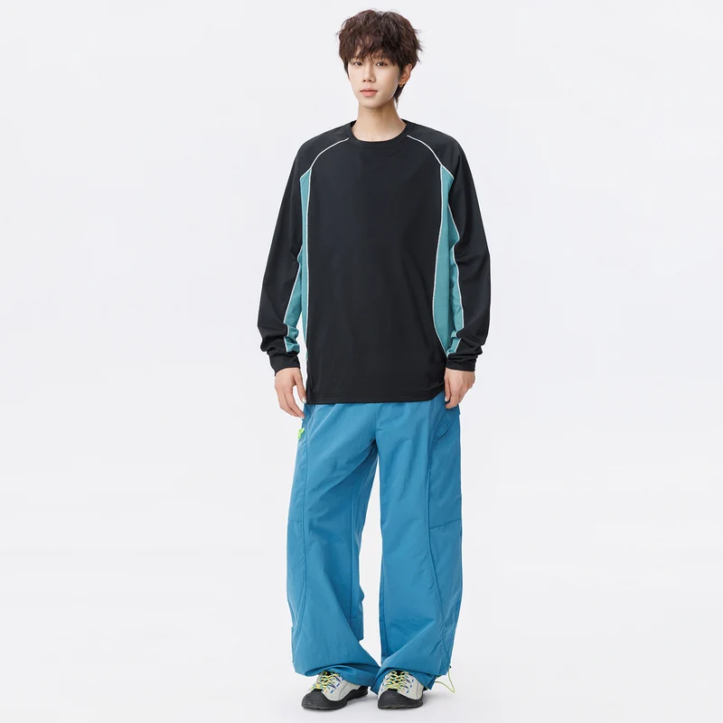 Damen Oversize-Langarmshirt mit Raglanärmeln, atmungsaktiven Seiteneinsätzen und Rundhalsausschnitt Drune