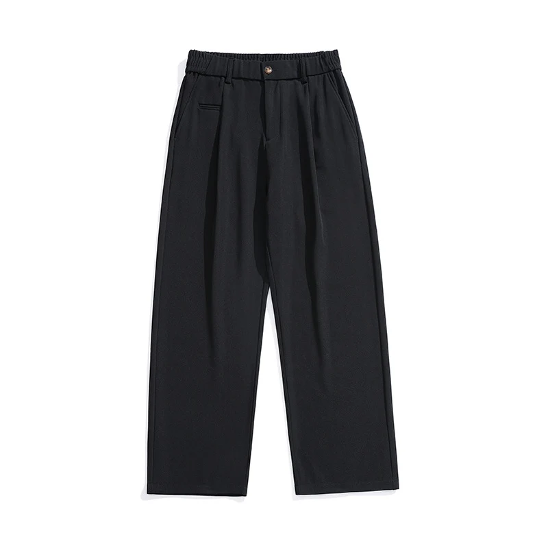 Damen Locker sitzende Bundfalten-Hose mit elastischem Komfortbund und geradem Saum Drune