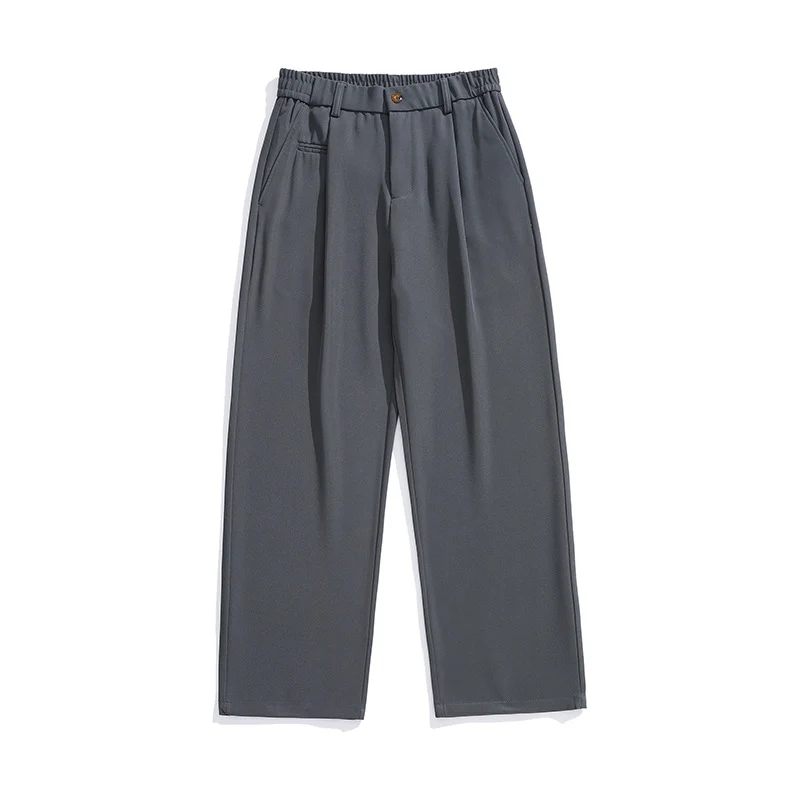 Damen Locker sitzende Bundfalten-Hose mit elastischem Komfortbund und geradem Saum Drune