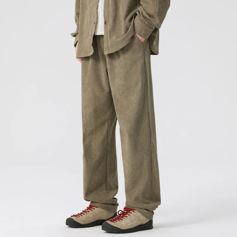 Damen Cordhose mit weitem Bein, elastischem Bund und Kordelzug Drune