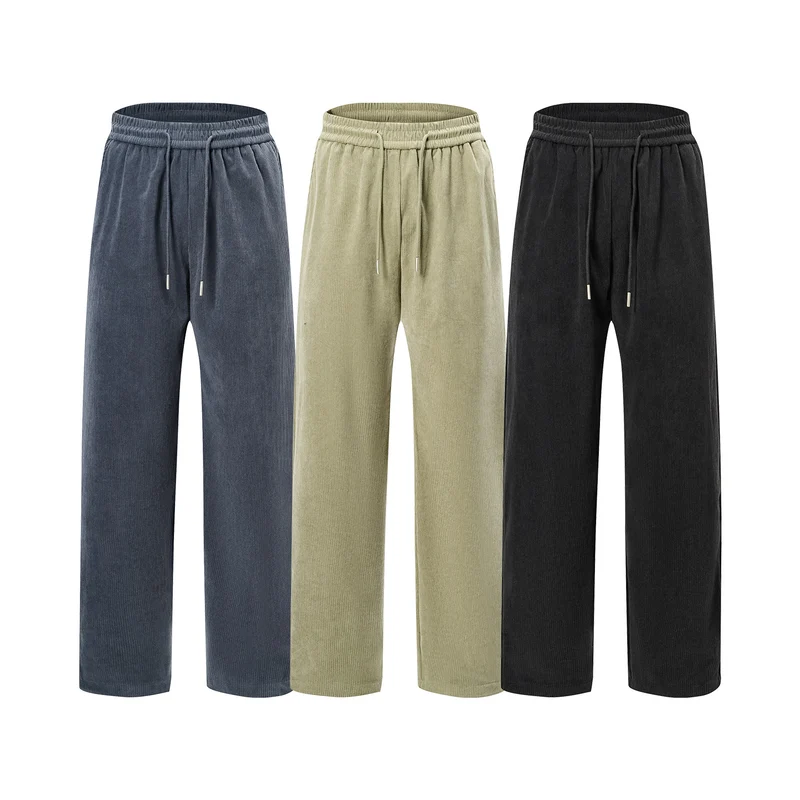 Damen Cordhose mit weitem Bein, elastischem Bund und Kordelzug Drune