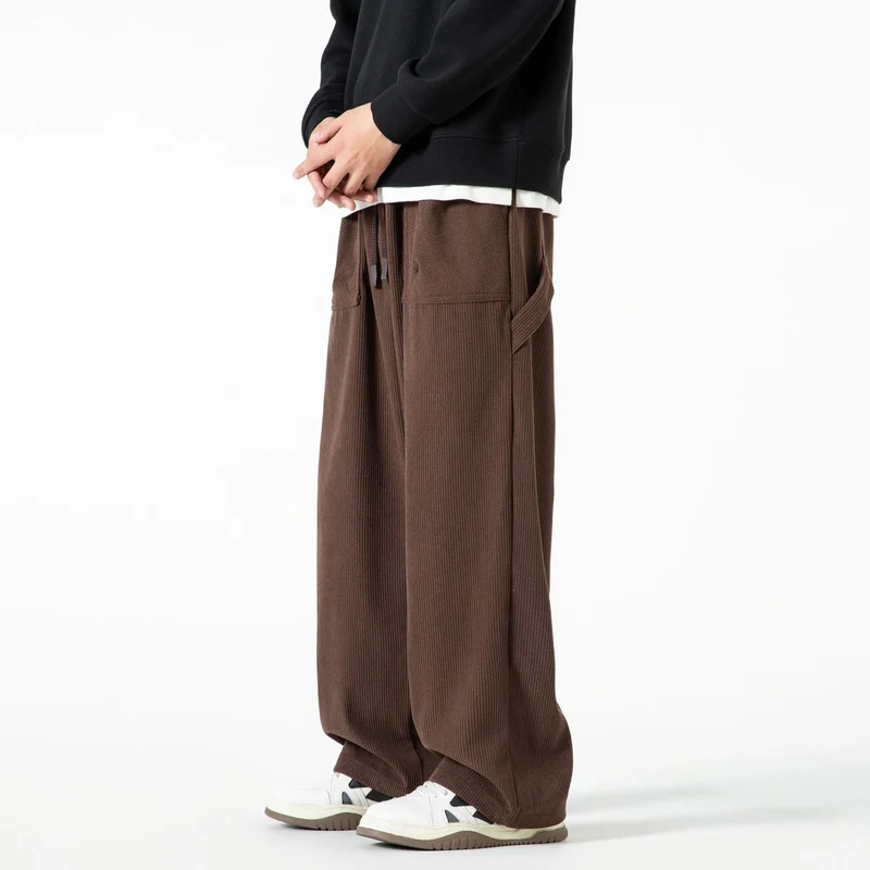 Damen Cordhose mit weitem Bein, elastischem Bund und aufgesetzten Taschen Drune