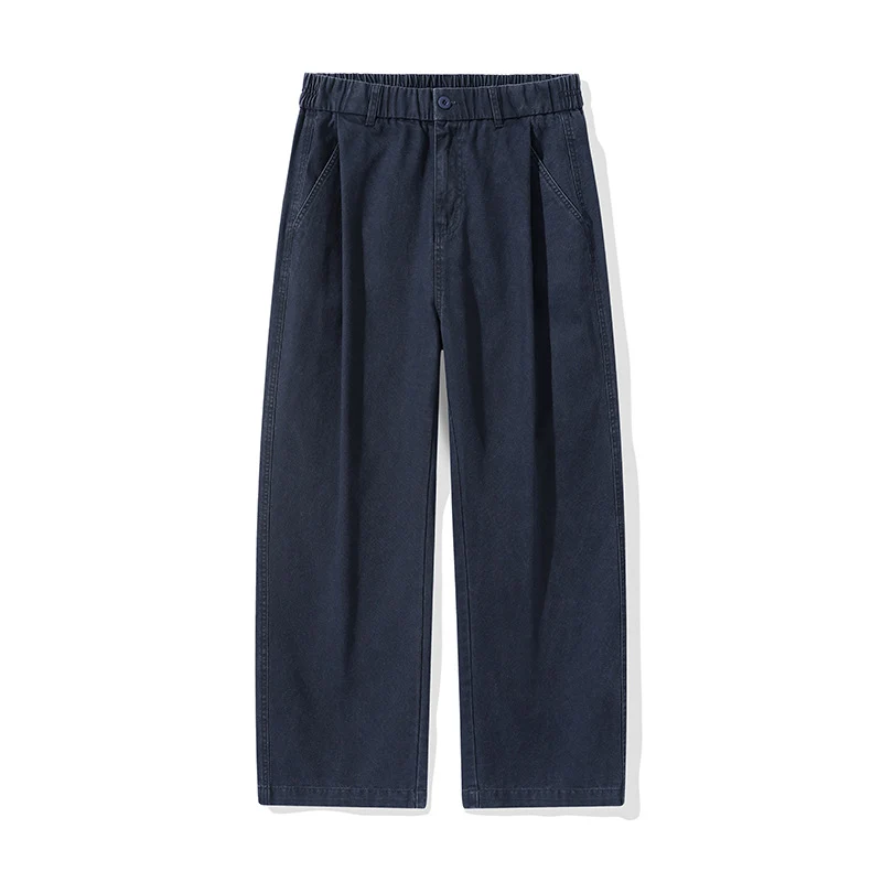 Damen Bundfalten-Hose mit elastischem Taillenbund und weitem Bein Drune