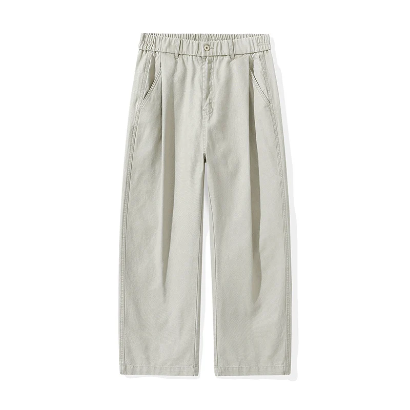 Damen Bundfalten-Hose mit elastischem Taillenbund und weitem Bein Drune