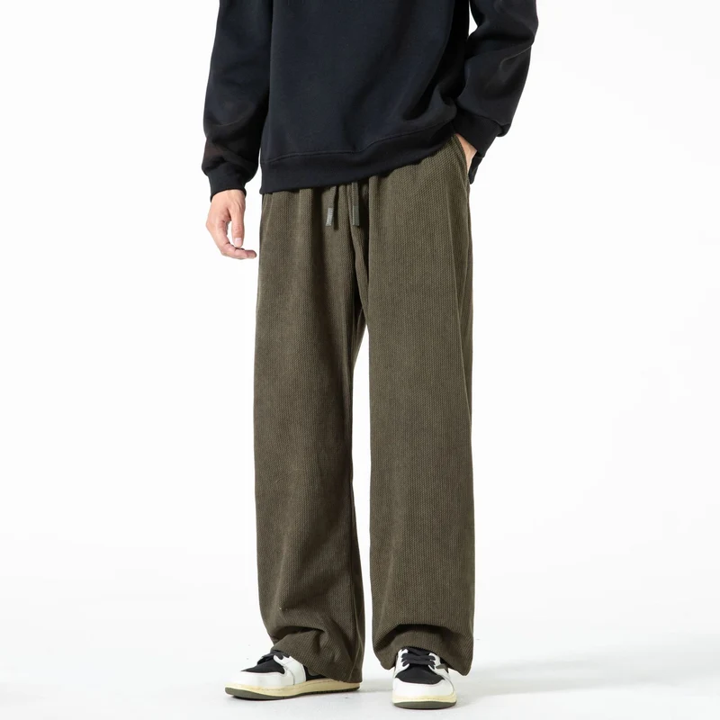 Damen Breit geschnittene Cordhose mit Tunnelzugbund und nachhaltigem Baumwollmix Drune