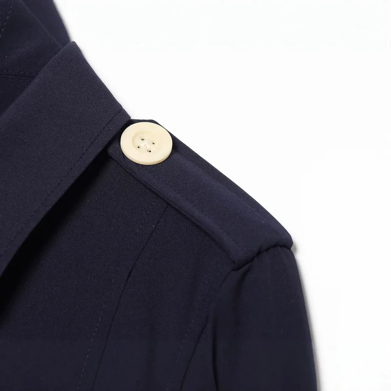 Damen Kurz geschnittene Utility-Jacke mit Schulterklappen und großen Kontrastknöpfen Drune