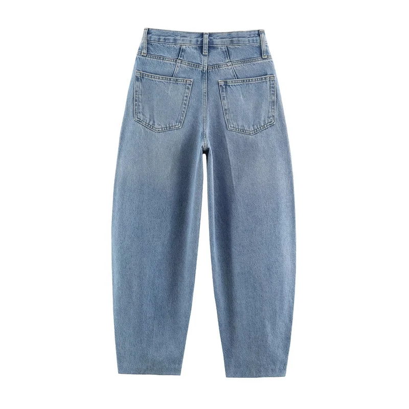 Damen Hochgeschnittene Relaxed-Jeans mit konischem Bein Drune