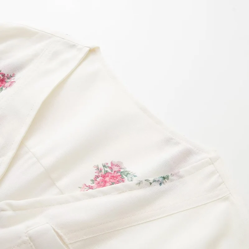 Damen Floraler Overall mit V‑Ausschnitt, Reißverschluss und Tunnelzugtaillierung Drune