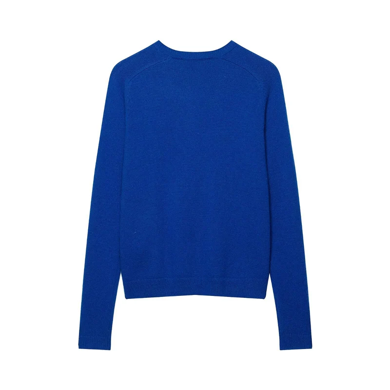 Damen Feiner Strickcardigan mit Rundhals und Knopfleiste Drune