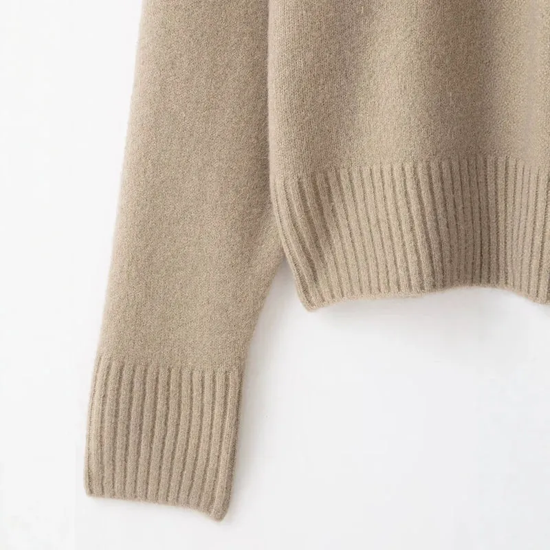 Damen Feiner Oversize-Pullover mit Rundhals und verlängerten Rippbündchen Drune