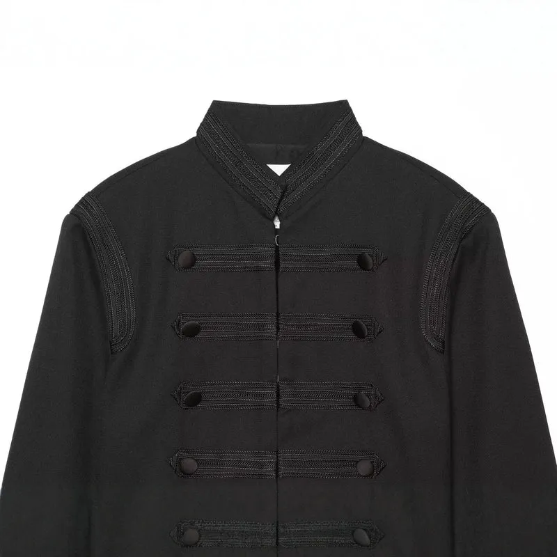 Damen Cropped-Kastenjacke im historischen Militärstil mit Zierriegeln Drune