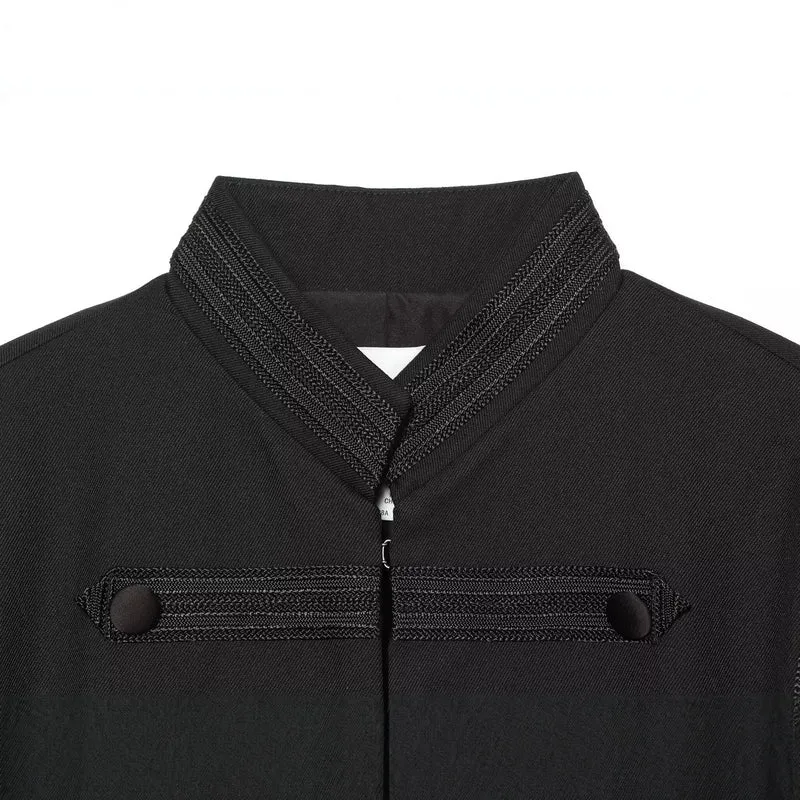 Damen Cropped-Kastenjacke im historischen Militärstil mit Zierriegeln Drune