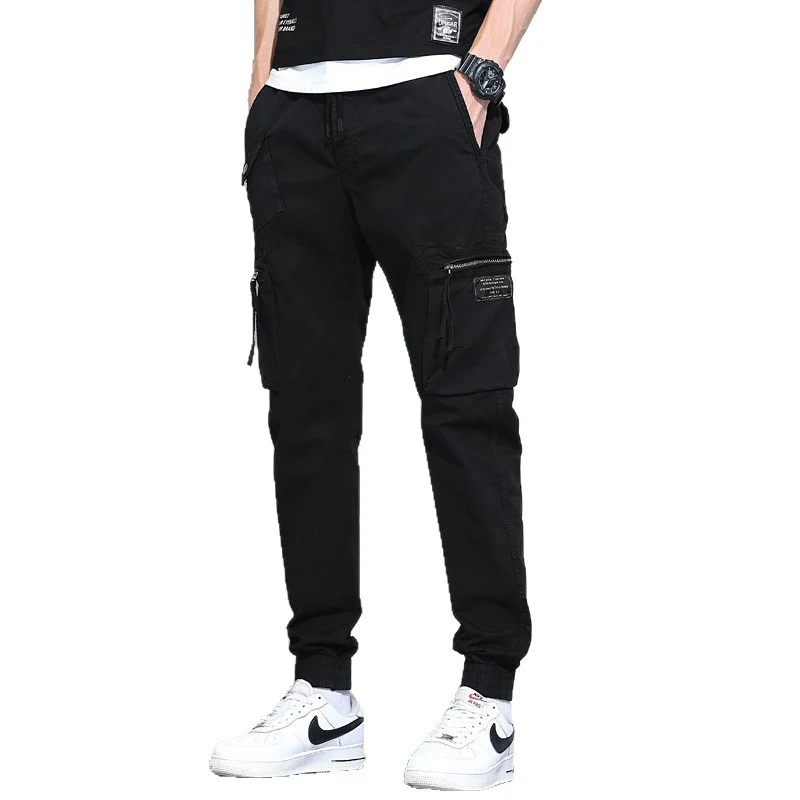 Herren Tapered-Utility-Cargohose mit elastischem Tunnelzugbund, großen Klapp­taschen und gerippten Bündchen Drune