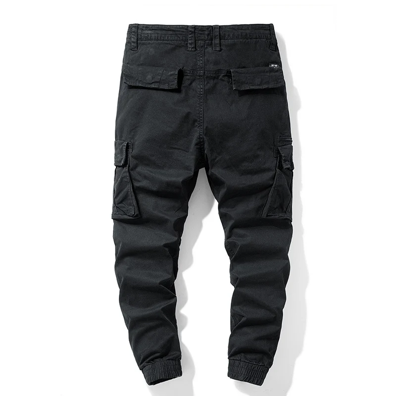 Herren Tapered‑Cargohose im Joggerstil mit Knieabnähern, Mehrfachtaschen und elastischen Knöchelbündchen Drune
