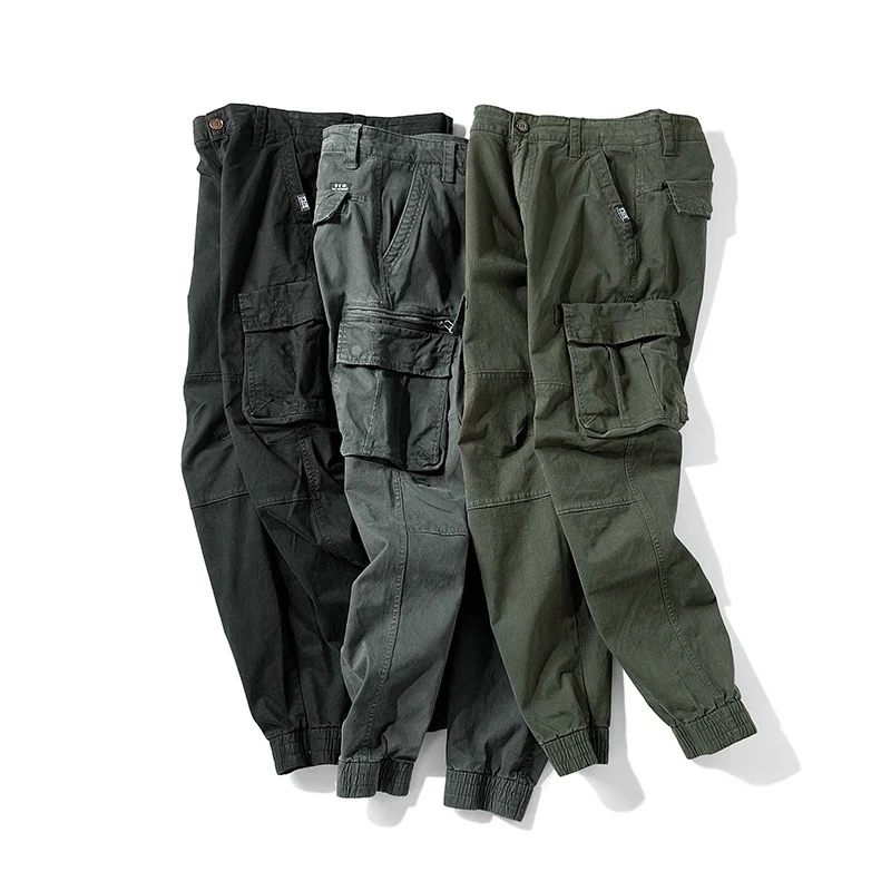 Herren Tapered‑Cargohose im Joggerstil mit Knieabnähern, Mehrfachtaschen und elastischen Knöchelbündchen Drune