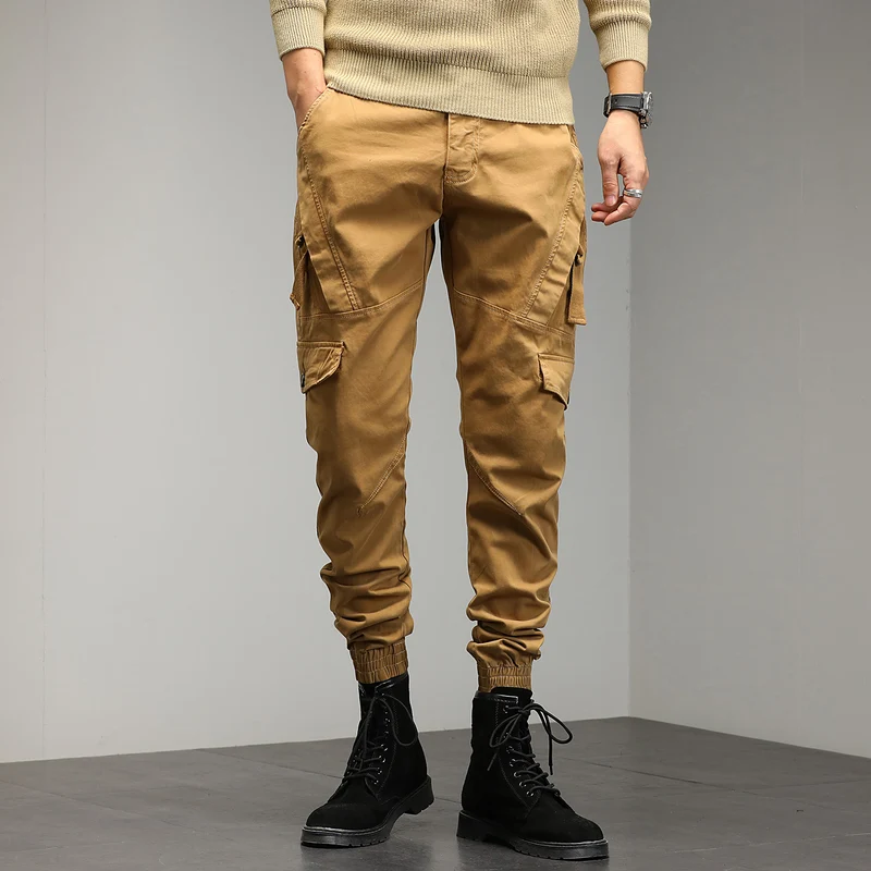 Herren Tapered‑Cargo‑Joggerhose mit ergonomischen Knieabnähern, Klapp‑Utility‑Taschen und geripptem Knöchelabschluss Drune