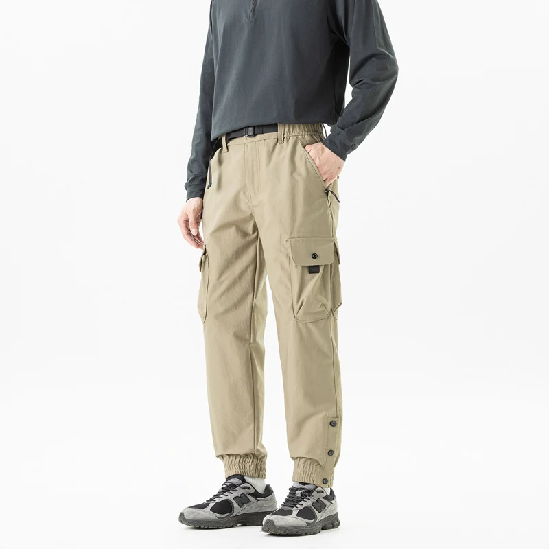 Herren Tapered Cargo-Joggerhose im Tactical-Utility-Stil mit elastischem Knöchelsaum und Multifachtaschen Drune