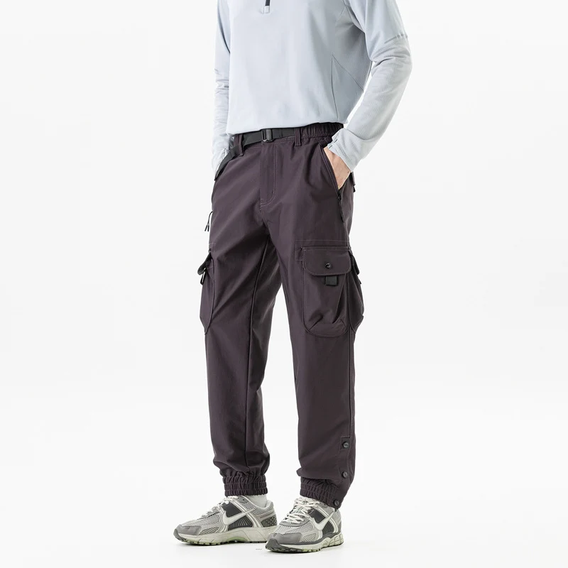 Herren Tapered Cargo-Joggerhose im Tactical-Utility-Stil mit elastischem Knöchelsaum und Multifachtaschen Drune