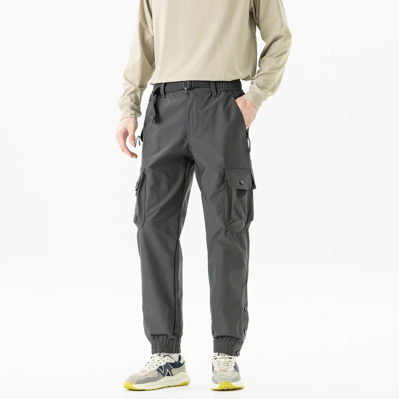 Herren Tapered Cargo-Joggerhose im Tactical-Utility-Stil mit elastischem Knöchelsaum und Multifachtaschen Drune