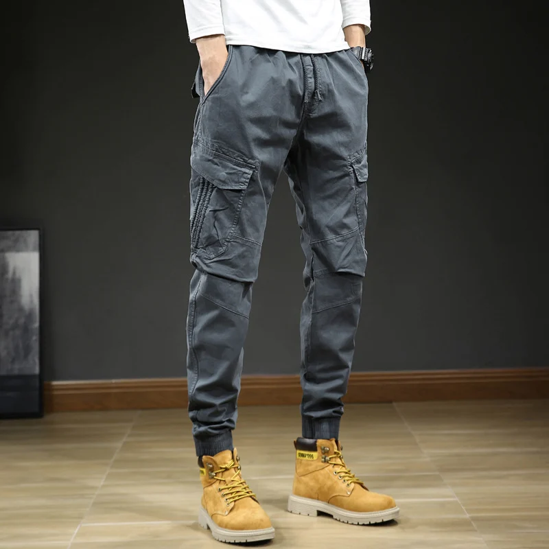 Herren Tapered-Cargo‑Jogger mit geripptem Knöchelabschluss und verstärkten Kniepaneelen Drune