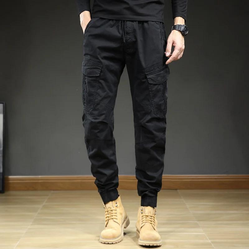 Herren Tapered-Cargo‑Jogger mit geripptem Knöchelabschluss und verstärkten Kniepaneelen Drune