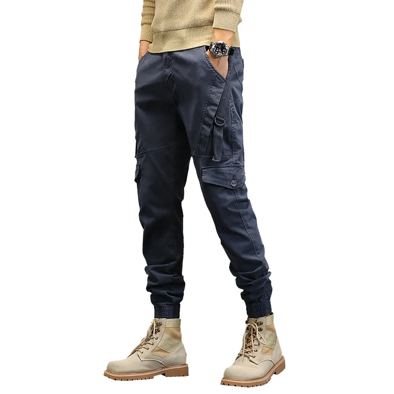 Herren Tapered Cargo‑Jogger mit D‑Ring, Kniepaneelen und elastischen Bündchen Drune